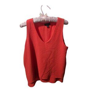 Adrienne Vittadini Orange Layered Sleeveless Blouse, Size Large